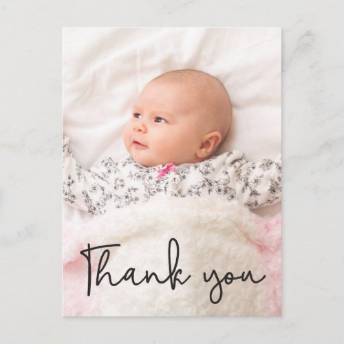Baby Girl Baby shower thank you Custom photo Postcard