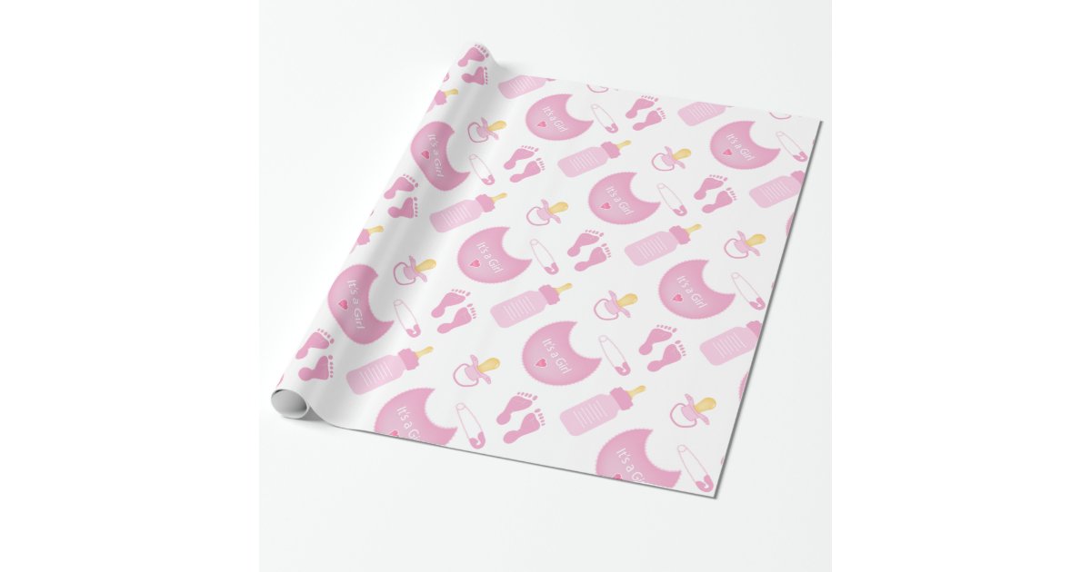 baby girl baby shower wrapping paper