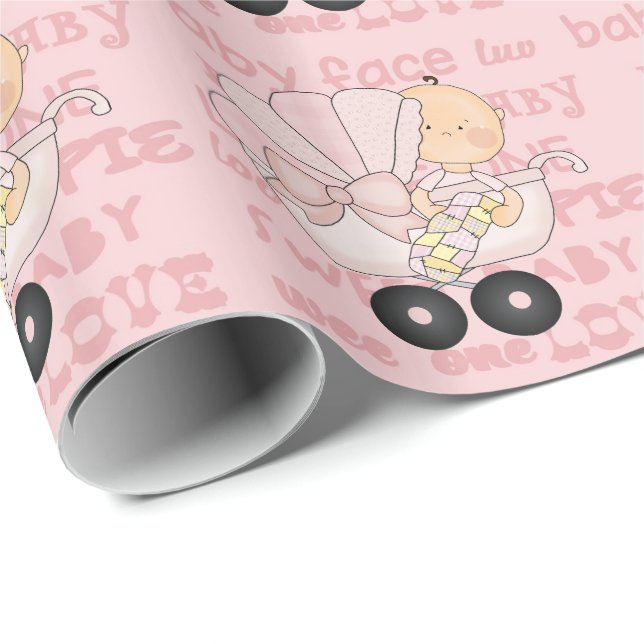 Baby Girl Baby Shower wrapping paper (Roll Corner)