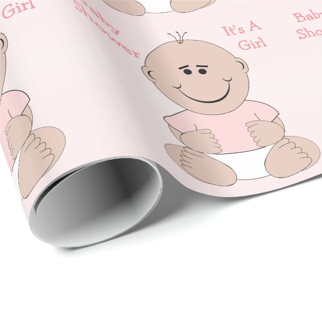 Baby Girl Baby Shower Wrapping Paper (Roll Corner)
