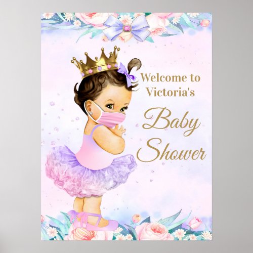 Baby Girl Baby With Mask Baby Shower Signs