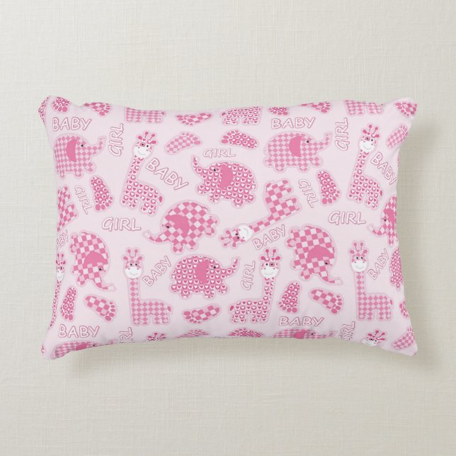 baby girl background accent pillow (Front)