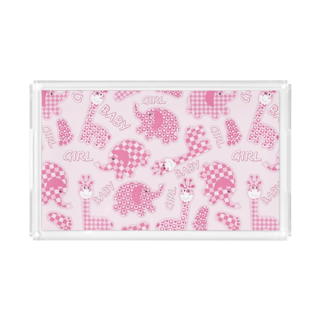 baby girl background acrylic tray (Front)
