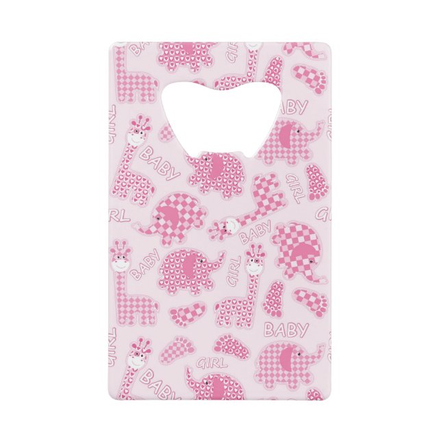 baby girl background credit card bottle opener (Front)
