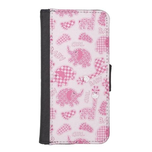 baby girl background iPhone wallet case (Front)