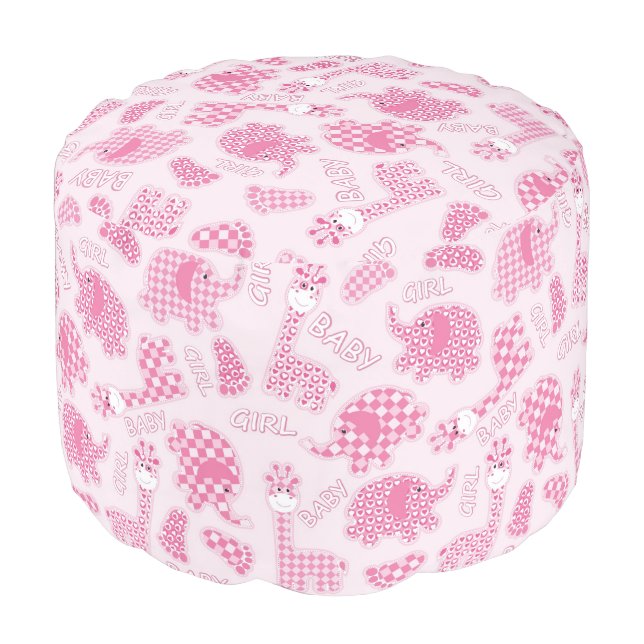 baby girl background pouf (Angled Front)