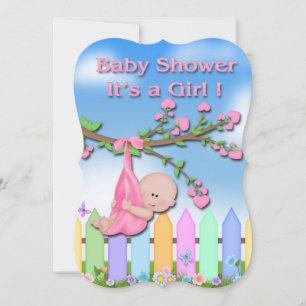 Baby Girl - Backyard Baby Shower Invitations