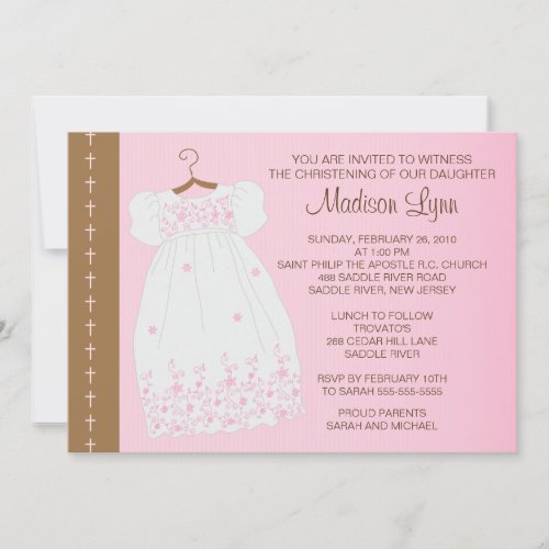 Baby Girl Baptism / Christening Inviation Personalized Announcement