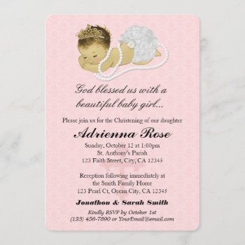 Baby Girl Baptism Christening Invitations Pink 179 by PartyStoreGalore at Zazzle