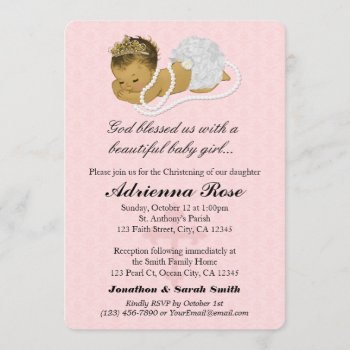 Baby Girl Baptism Christening Invitations Pink 180 by PartyStoreGalore at Zazzle