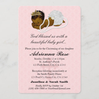 Baby Girl Baptism Christening Invitations PINK 182
