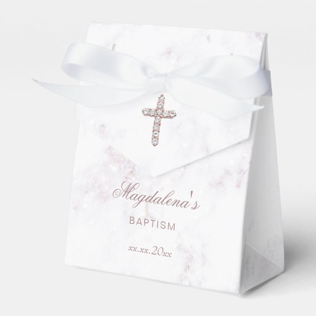 baby girl Baptism Favor Boxes (Front Side)