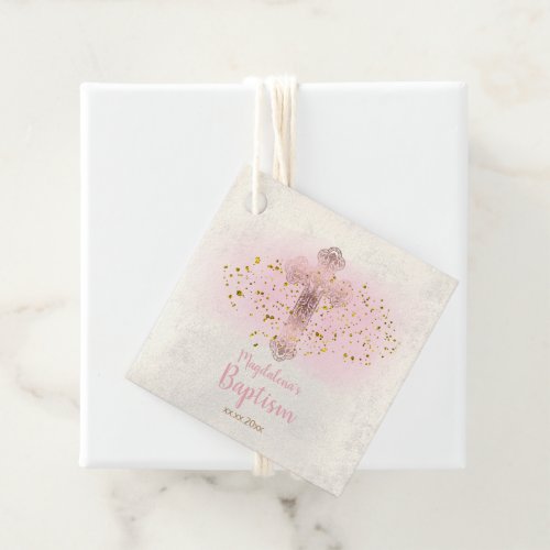 baby girl Baptism holy cross Favor Tags