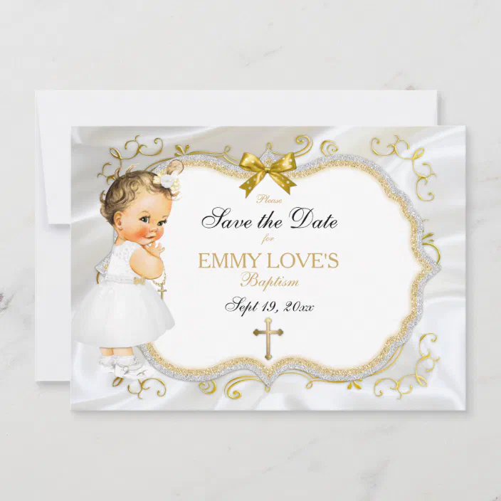 New Girl White Christening Photo Album with Cross