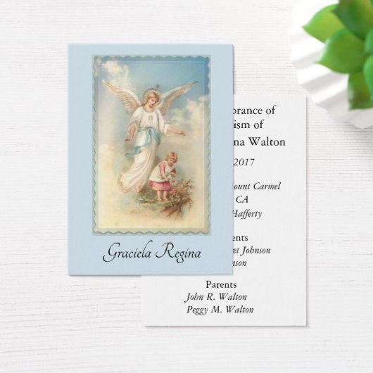 Baby Girl Baptismal Remembrance Holy Card (Desk)