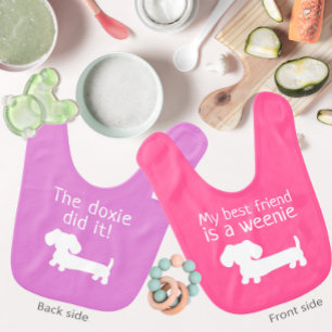 Baby Girl Bib Weenie Dog Best Friend Dachshund 