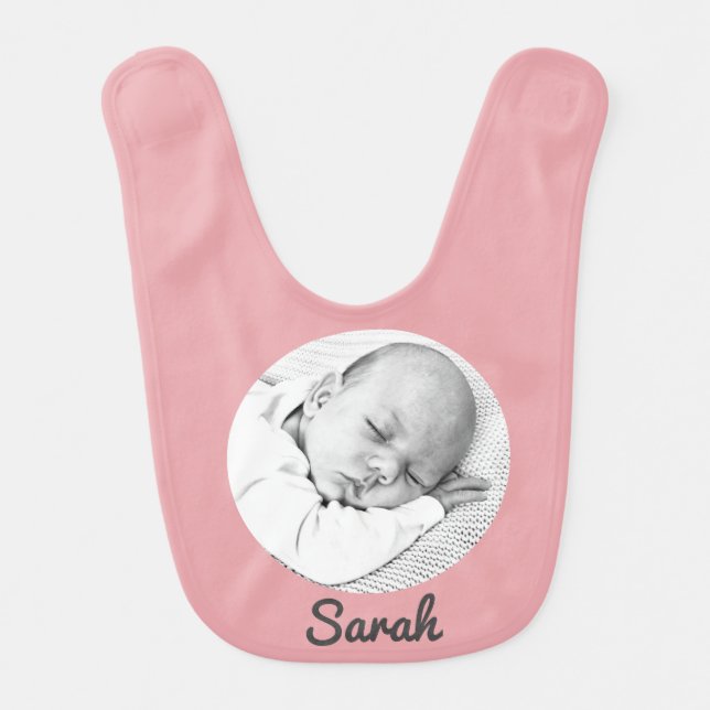 baby girl bib with photo and name custom Baby Bib (Front)
