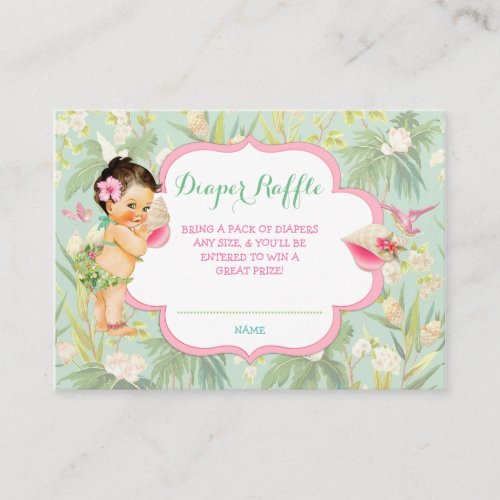 Baby Girl Bikini Tropical Luau Hawaiian Shell Enclosure Card