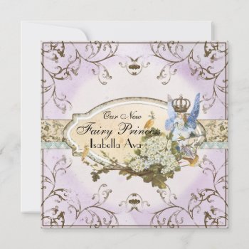 Baby Girl Birth Annoucement - Faerie Princess Announcement by AudreyJeanne at Zazzle