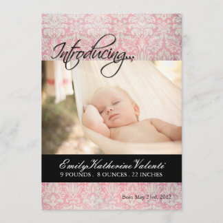 Baby Girl Birth Announcement Photo card