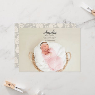Baby Girl Birth Announcement Postcard