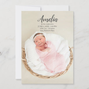 Baby Girl Birth Announcement Postcard