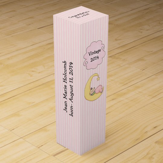 baby girl birth congratulations gift wine box zazzle com
