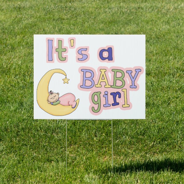 Baby Girl Birth Yard Sign (Insitu)