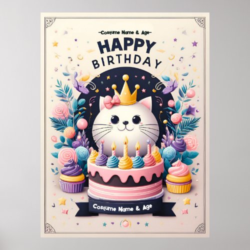 Baby Girl Birthday Poster