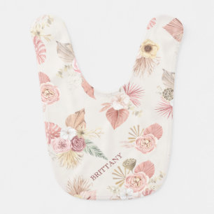 Baby Girl Boho One Monogrammed Baby Bib