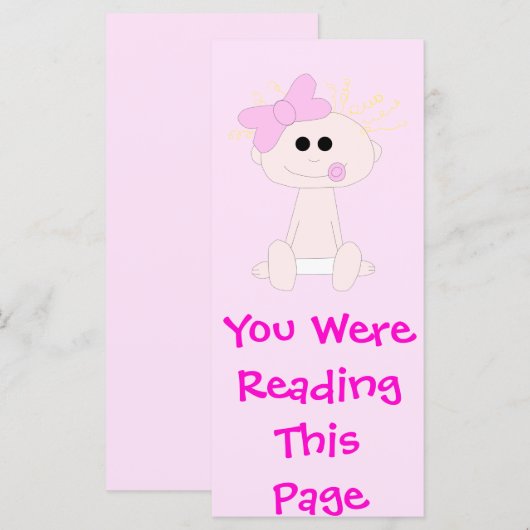 Baby Girl Bookmark Template (Front/Back)