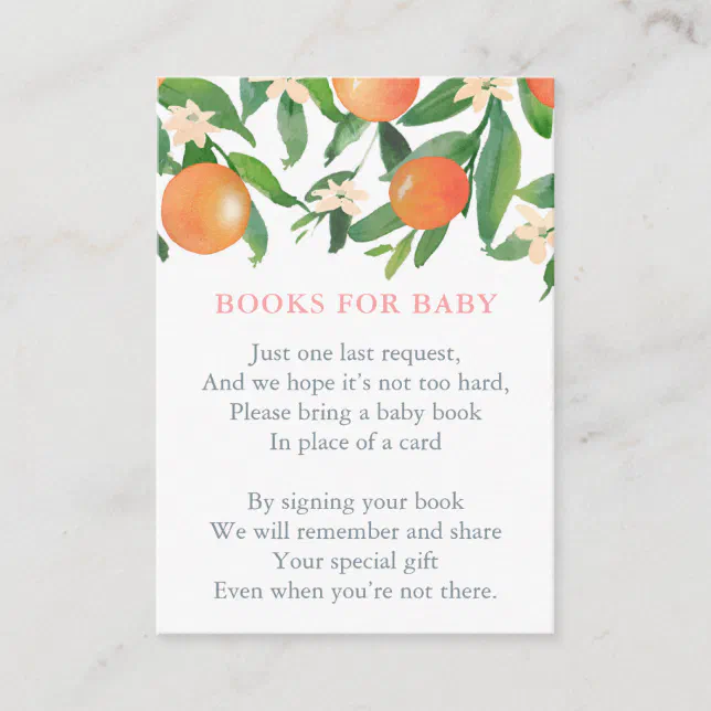 Baby Girl Books for Baby Build Library Request Enclosure Card | Zazzle