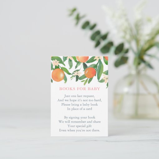 Baby Girl Books for Baby Build Library Request Enclosure Card | Zazzle