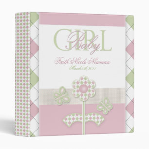 Baby Girl Butterflies & Flowers Photo Album Binder
