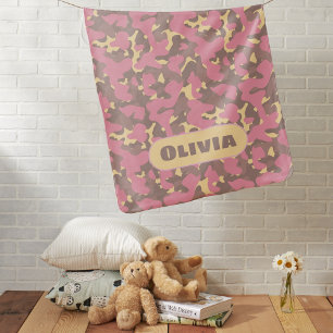 Baby girl camouflage camo nursery decor blanket