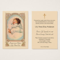 Baby Girl Catholic Funeral Memorial Holy Card -