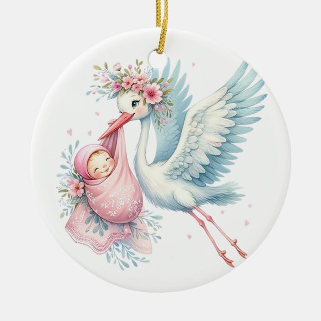 Baby Girl Ceramic Ornament (Front)