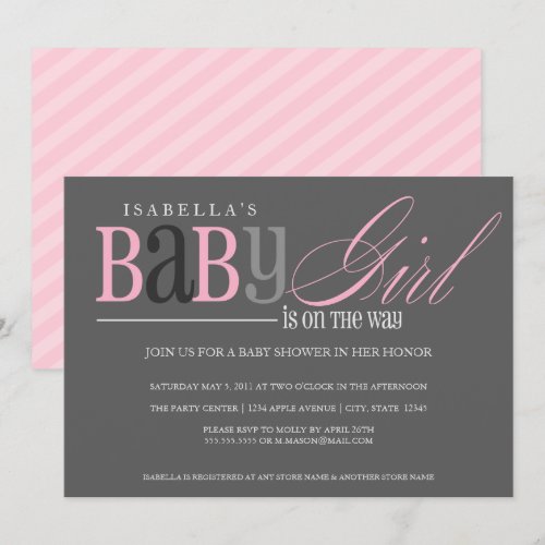 5 x 7 Baby Girl | Baby Shower Invite
