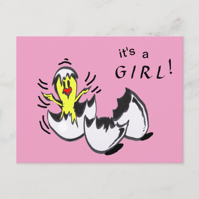 Baby GIRL Chick Cartoon Postcard (Front)