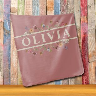 Baby Girl Child's Name Keepsake Pink Blanket