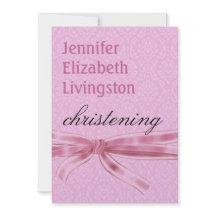 Baby Girl Christening Purple Pink Damask Metallic