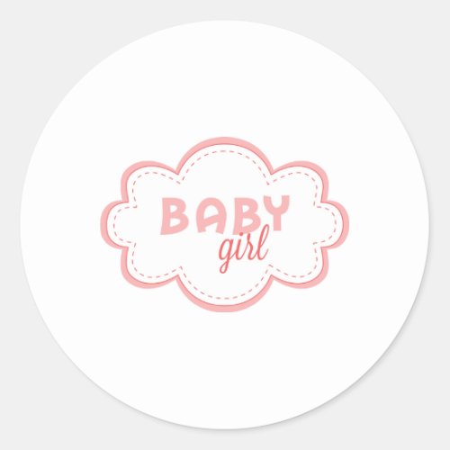 Baby Girl Classic Round Sticker