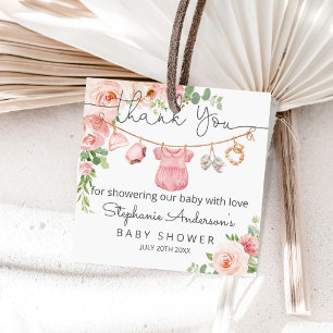 Baby Girl Clothes Baby Shower Square Favor Label