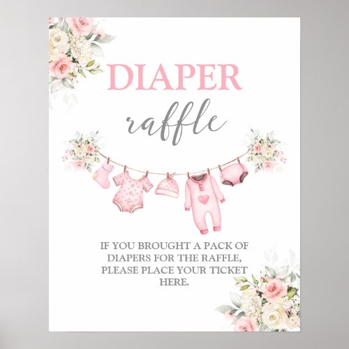 Baby Girl Clothes Diaper Raffle sign