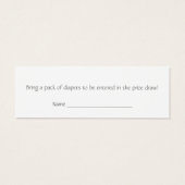 Baby Girl Clothes Line Diaper Raffle - Skinny Card (Back)