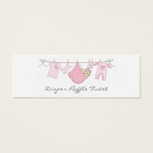 Baby Girl Clothes Line Diaper Raffle - Skinny Card (Front)