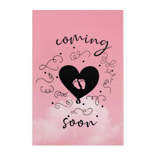 Baby girl coming soon Acrylic Wall Art
