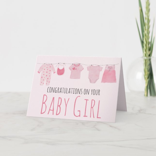 Baby Girl congratulations Card (Front)