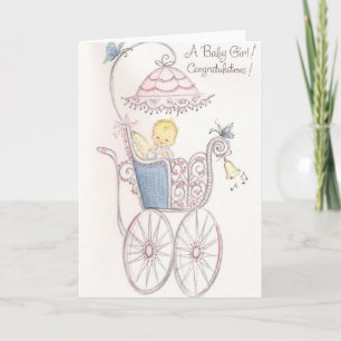 Baby Girl Congratulations Card