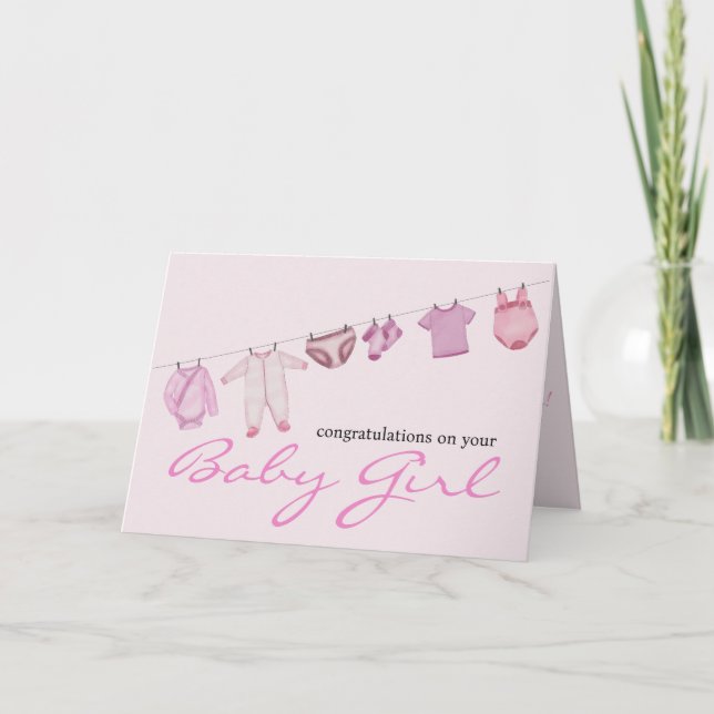 Baby Girl congratulations Card (Front)